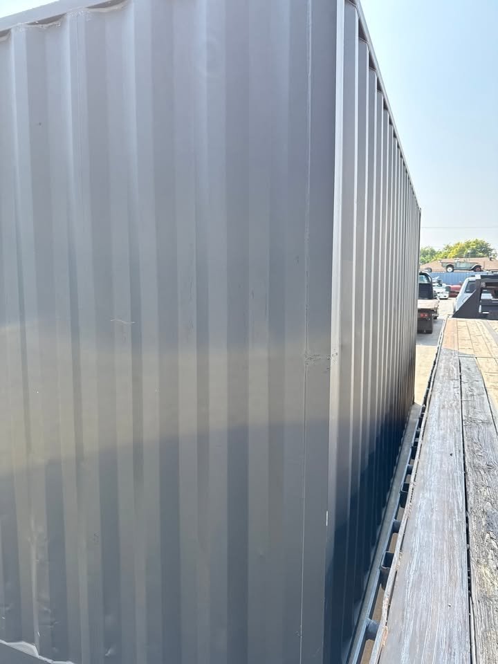 20ft Shipping Container – Matte Black w/ 12’ Side Roll-Up Door - Image 4