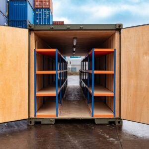 40ft Tunnel Container – Fully Shelved Mobile Workshop