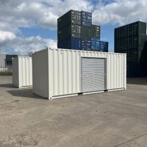20ft Custom Shipping Container – Roller Shutter RAL 7035 Respray