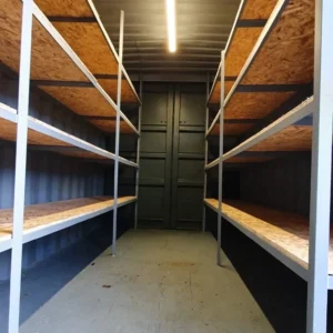 20 x 8Ft 9ft 6 high cube Container, With Anti Condensation, Lighting & Shelving.