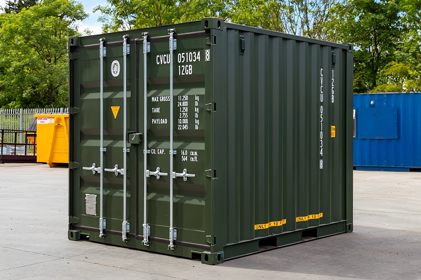 10Ft X 8Ft Shipping Container (One Trip) - Green