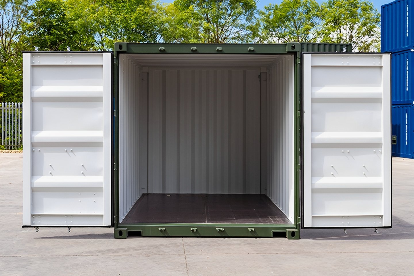 10Ft X 8Ft Shipping Container (One Trip) - Green - Image 2