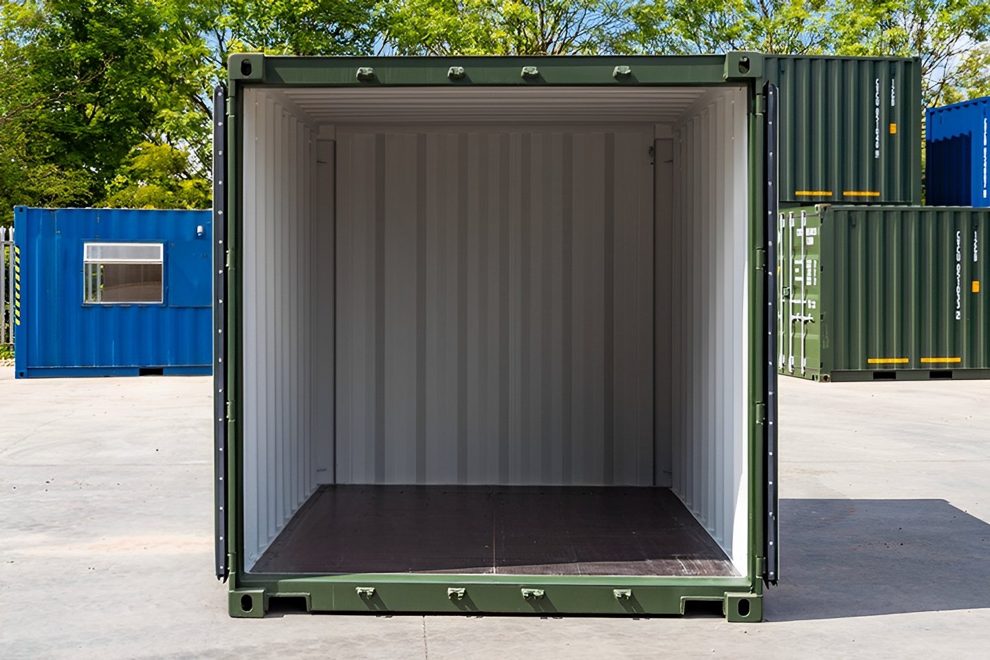10Ft X 8Ft Shipping Container (One Trip) - Green - Image 4