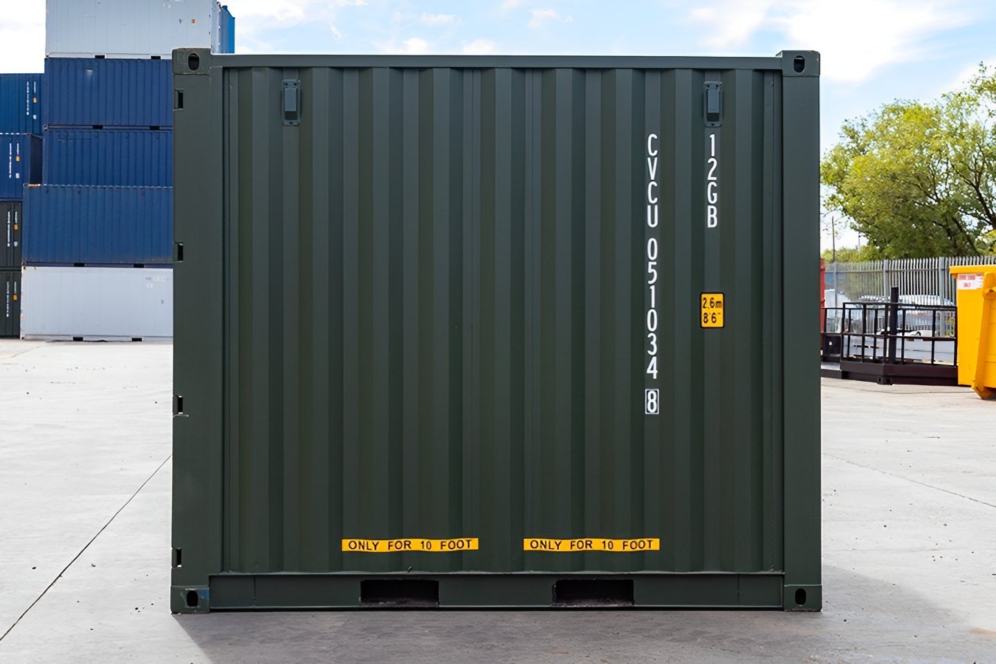 10Ft X 8Ft Shipping Container (One Trip) - Green - Image 3