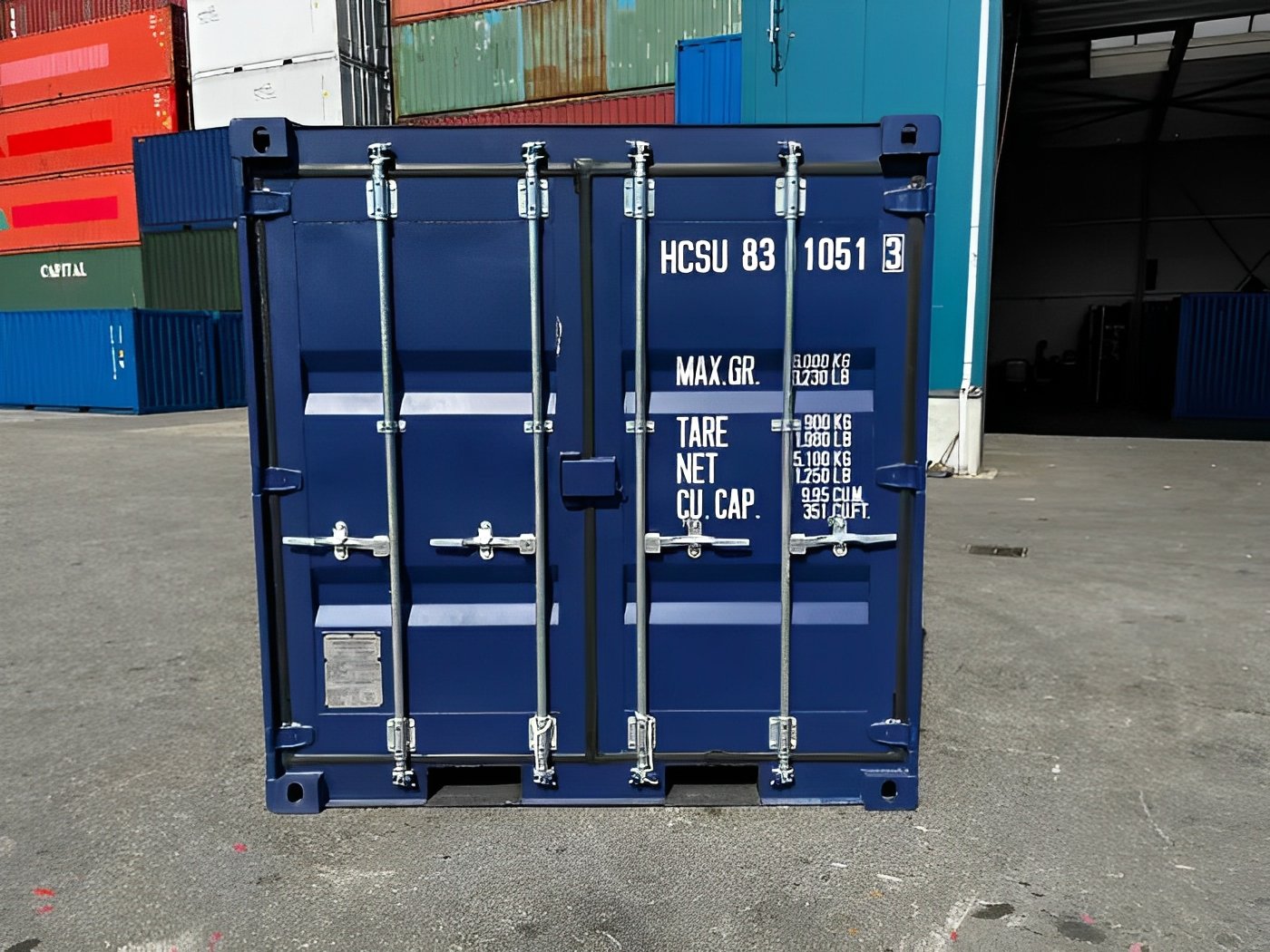 8Ft Shipping Container One Trip Blue - Image 2