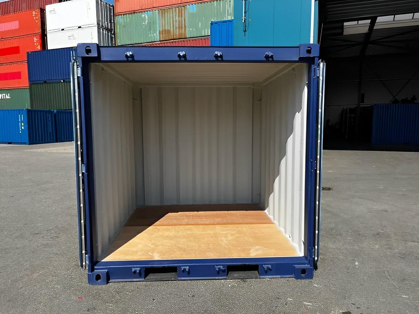 8Ft Shipping Container One Trip Blue - Image 3